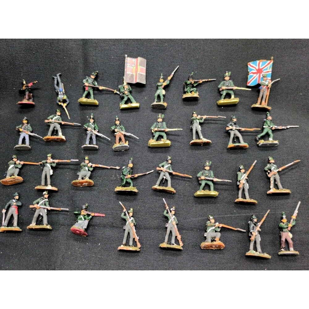 (32) Painted Napoleonic British Rifles 1/72 Miniatures